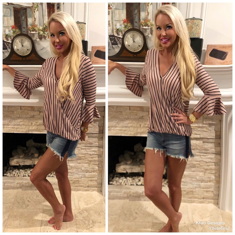 🌸LAST 1! Blush Surplice Hi Lo Ruffle Top! - Picture 5 of 5